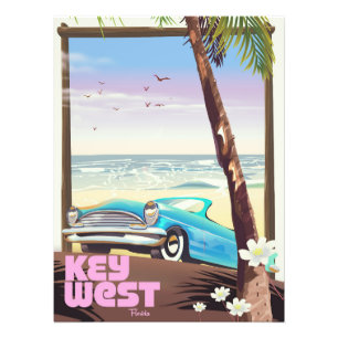 nyckel väster florida vintage resor poster