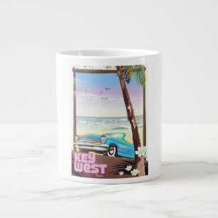 nyckel väster florida vintage resor poster jumbo mugg