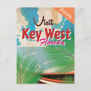 Nyckel Väster,Florida Vintage resor Poster Vykort