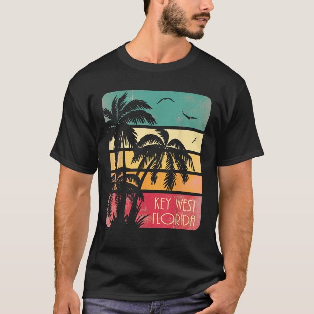Nyckel Väster Florida Vintage, sommar T Shirt (Framsida)