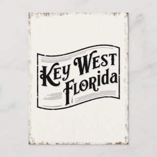 Nyckel Väster Florida Vintage Typography Vykort