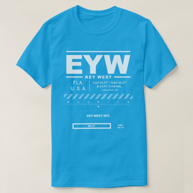 Nyckel Väster flygplats EYW T-Shirt (Design framsida)