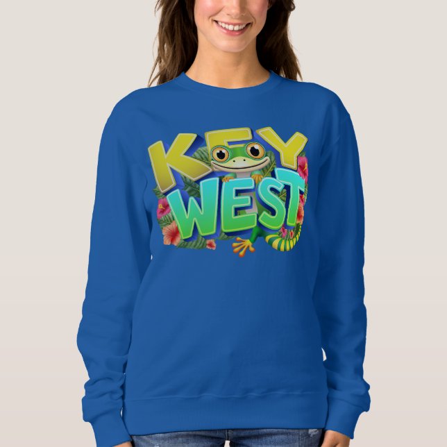 Nyckel Väster Gecko Florida T Shirt (Framsida)