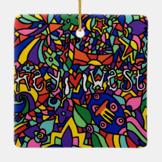 Nyckel Väster Hand målade konsthögen Julgransprydnad Keramik