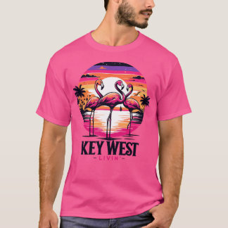 Nyckel Väster Livin Tropical Flamingo Nattscen i K T Shirt