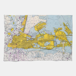 Nyckel Väster Nautical Chart Karta Kökshandduk