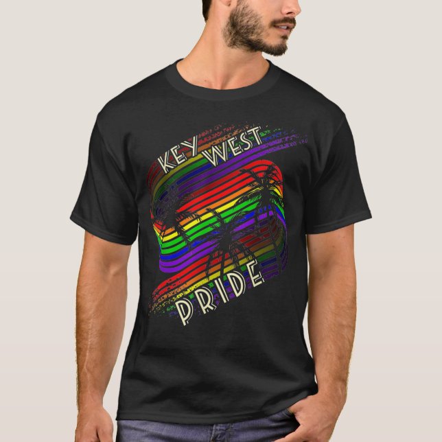 Nyckel Väster Pride Gay pride HBT TQ Rainbow Handf T Shirt (Framsida)