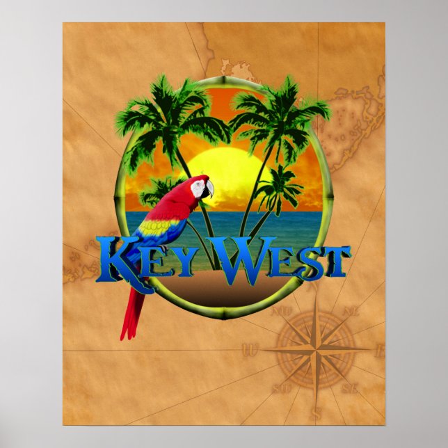 Nyckel Väster Sunset Poster (Framsidan)