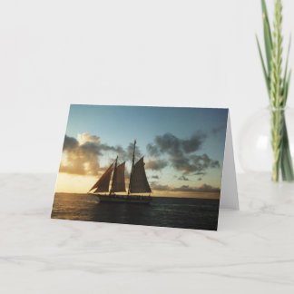 Nyckel Väster Sunset Sail Photo Greeting Card Kort