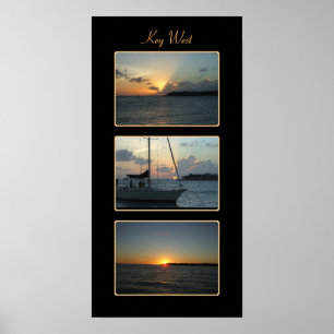 Nyckel Väster sunset triptych Poster