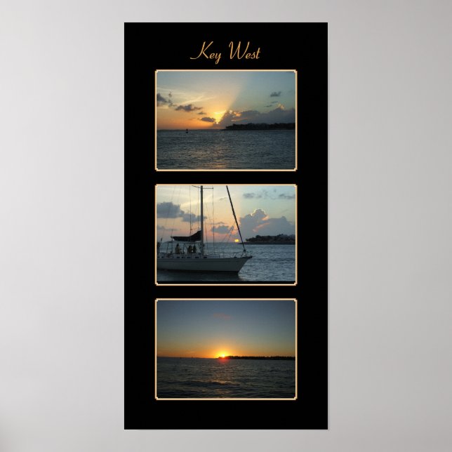 Nyckel Väster sunset triptych Poster (Framsidan)