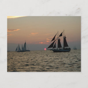 Nyckel Väster Sunset-vykort Vykort