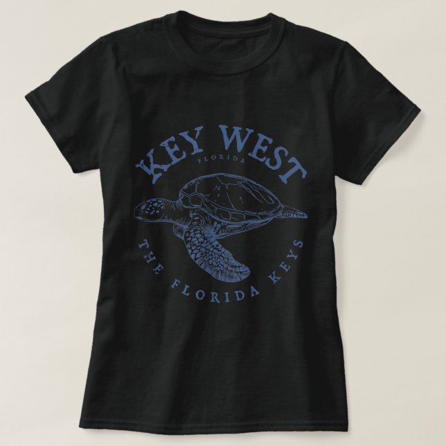Nyckel Väster Turtle Florida Nycklar Scuba Fishing T Shirt (Design framsida)