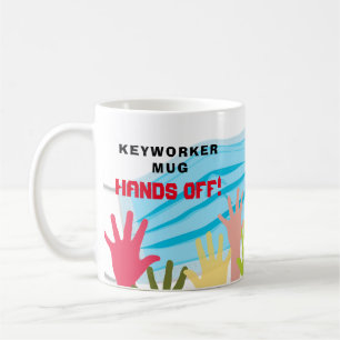 Nyckelarbetare Mugg HÄNDER AV! Funny Mask