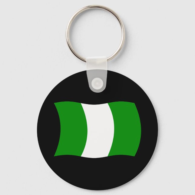 Nyckelbricka med Nigerias flagga Nyckelring (Framsida)