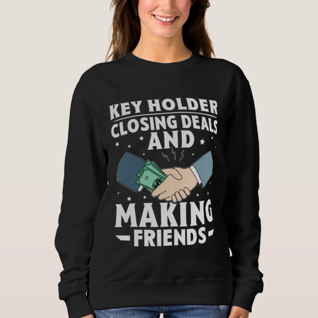 Nyckelhållare avslutar affärer och gör vänner t shirt (Framsida)