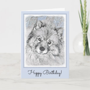 Nyckelhond Beth-målning - Cute Original Hund Art Kort
