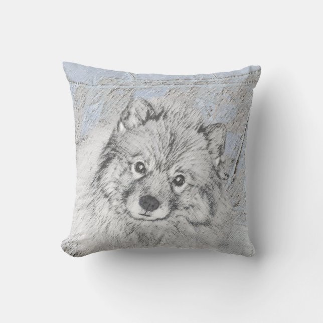 Nyckelhond Beth-målning - Cute Original Hund Art Kudde (Framsida)