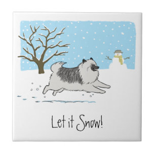 Nyckelhond "Låt det snöa" Kakelplatta