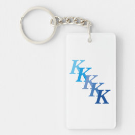 Nyckelkedja (akryl) - Blå Namn och Brev