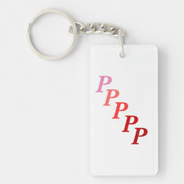 Nyckelkedja (akryl) - Stapt Brev Namn i rött