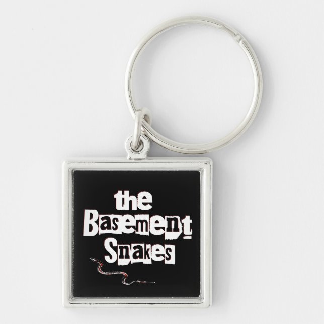 Nyckelkedja - Baseringsögonblicksbilder Fyrkantig Silverfärgad Nyckelring (Framsidan)
