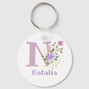 Nyckelkedja eller Nyckel-fob i en Blommigt med Nam Nyckelring