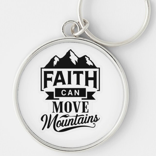 Nyckelkedja - Faith Rund Silverfärgad Nyckelring (Framsidan)