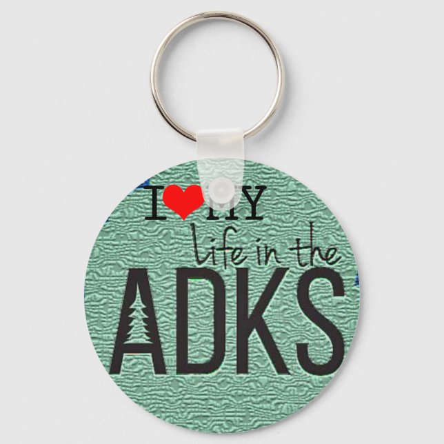 Nyckelkedja för Adirondack Round Button Nyckelring (Framsida)