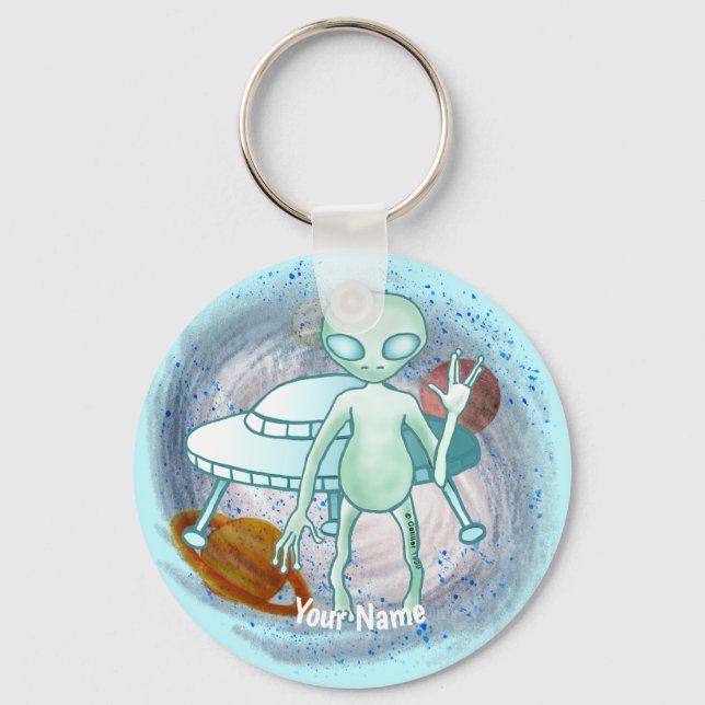 Nyckelkedja för Alien Invader Nyckelring (Framsida)