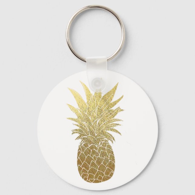 Nyckelkedja för ananas guld nyckelring (Framsida)