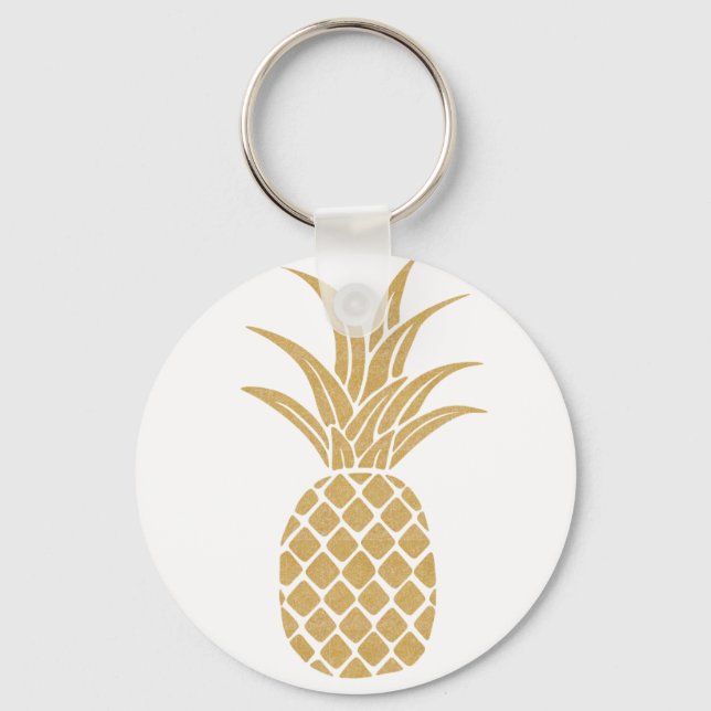 Nyckelkedja för ananas-knapp för Regal Guld Nyckelring (Framsida)