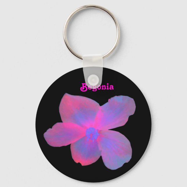 Nyckelkedja för Anpassadet Fluorescent Begonia Nyckelring (Framsida)