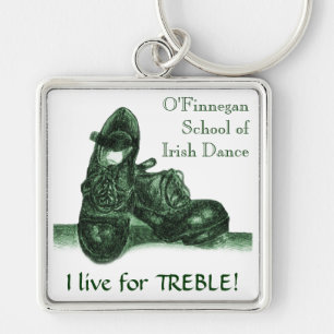 Nyckelkedja för Anpassadet Irish Hard Shoes Fyrkantig Silverfärgad Nyckelring