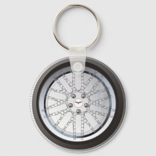 Nyckelkedja för anpassningsbar Corvette Hjul Nyckelring