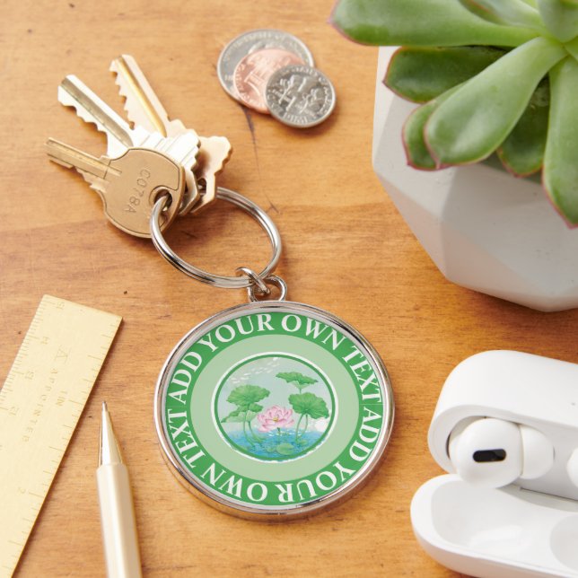 Nyckelkedja för anpassningsbar rund silverfärgad nyckelring (Skrivbord)