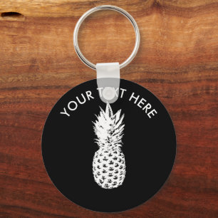 Nyckelkedja för anpassningsbarnas ananas-fruktrund nyckelring