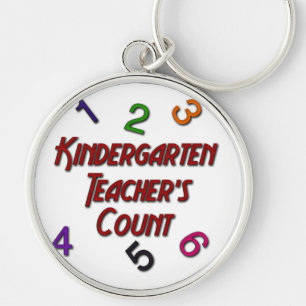 Nyckelkedja för antal lärare i Kindergarten Rund Silverfärgad Nyckelring