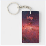 Nyckelkedja för astrologiområde<br><div class="desc">Coola-astrologinyckelkedja med en vacker bild av universum. Anpassa för ditt eget stjärntecken. Skriptskript i peachy beige färg för att matcha den visade galaxen!</div>