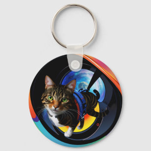 Nyckelkedja för astronaut-katt nyckelring