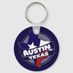 Nyckelkedja för Austin Texas flagga-sprängning Nyckelring