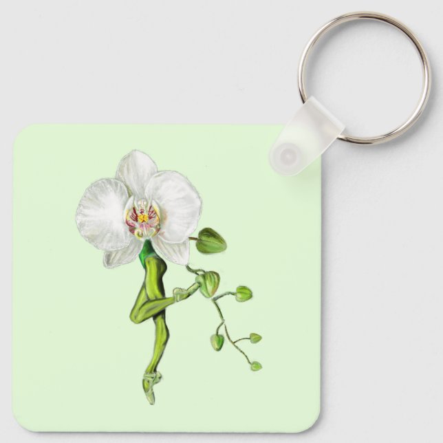 Nyckelkedja för Ballerina Orchid Ballet Dancer Nyckelring (Baksida)