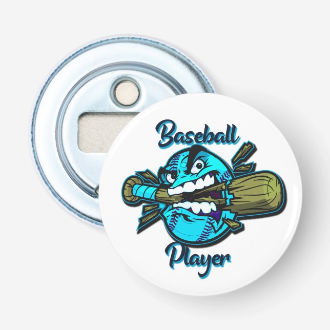 Nyckelkedja för Baseball Player-truckerkeps Flasköppnare (Framsidan)