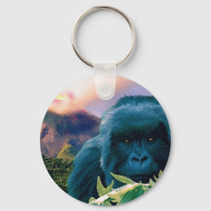 Nyckelkedja för bergsGorilla och Volcano Wildlife Nyckelring