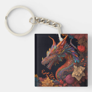 Nyckelkedja för blommigt Dragon