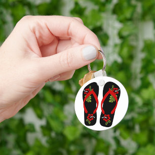 Nyckelkedja för blommigt Flinflip flops Nyckelring