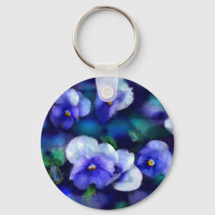 Nyckelkedja för Blommigten Blue Pansies Nyckelring