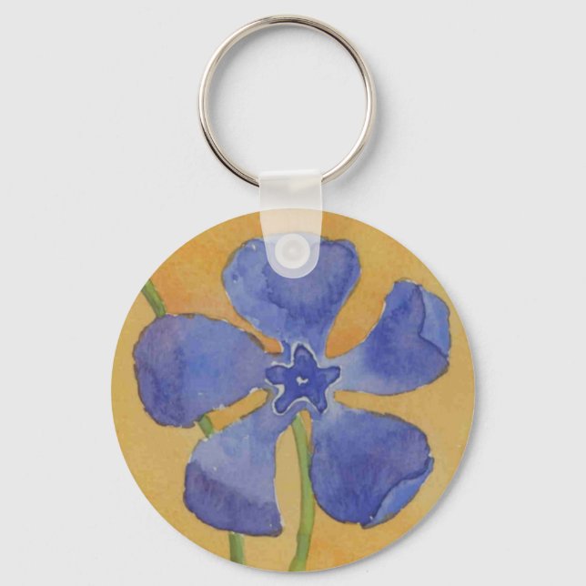 Nyckelkedja för Blommigten "Enkelt Vinca" Nyckelring (Framsida)