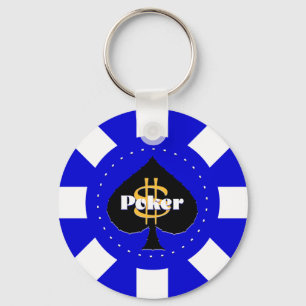 Nyckelkedja för Blue Poker Chip Nyckelring