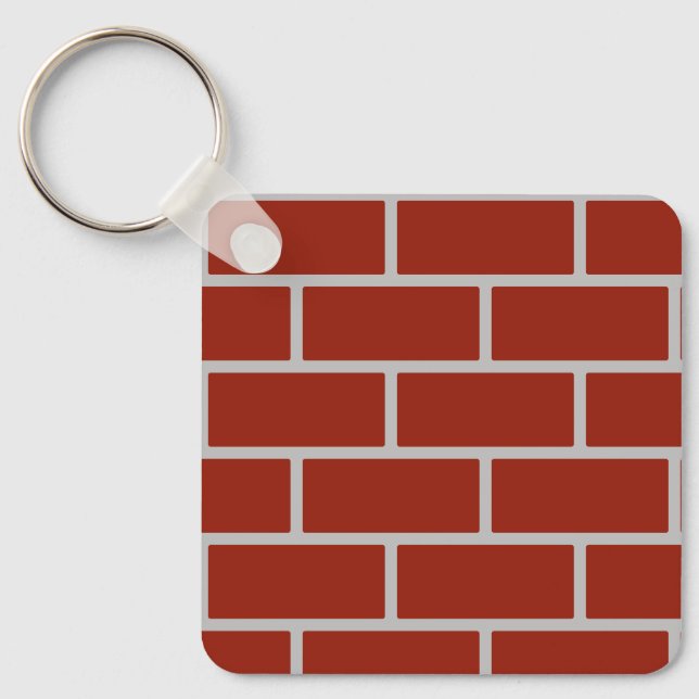 Nyckelkedja för brickor (Brick Red & Grått) Nyckelring (Framsida)